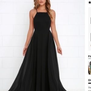 Lulu Backless Black Maxi Dress